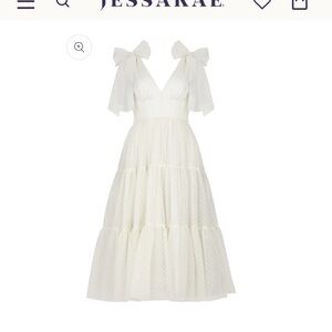 JessaKae “Jeanne” Cream Dress with Tulle Skirt